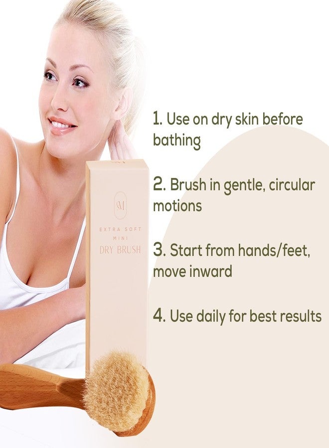c s m CSM Extra-Soft Mini Dry Brush for Sensitive Skin - Gentle Exfoliation with Natural Goat Hair Bristles, Improves Circulation & Boosts Radiance - Image 4