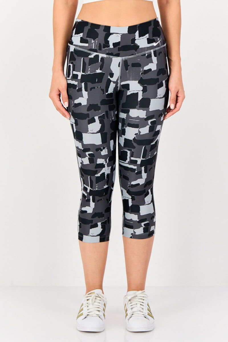 Nike سراويل رياضية نسائية بتصميم تمويه 3/4، متعددة الألوان - Image 1