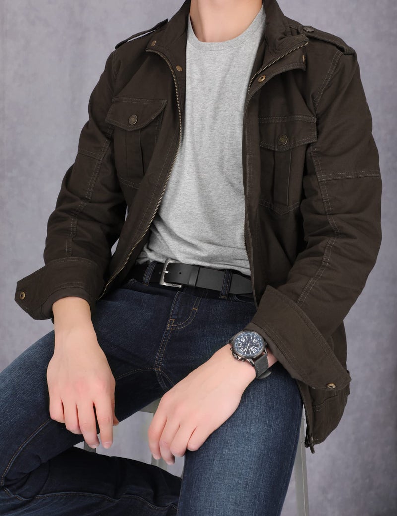 Timberland حزام جين جلد كلاسيكي للرجال من تيمبرلاند بعرض 1.4 بوصة، أسود، 44 - Image 3