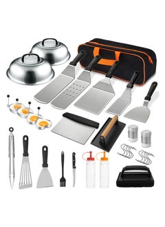 Anmi 35PCS Griddle Accessories Kit, Flat Top Grill Accessories Set , Grill Spatula Set with Enlarged Spatulas, Basting Cover, Scraper for Outdoor Barbecue  - Image 1