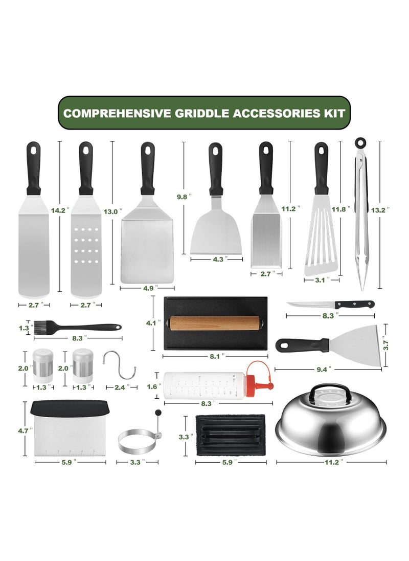Anmi 35PCS Griddle Accessories Kit, Flat Top Grill Accessories Set , Grill Spatula Set with Enlarged Spatulas, Basting Cover, Scraper for Outdoor Barbecue  - Image 2