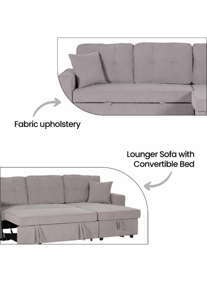Royaloak Ranger Fabric Sofa Bed with Storage 2 In 1 Convertible Design Upholstered Finish Lounger with Hidden Storage Pocket Springs for Comfort Square Armrest Modern Sofa Bed for Living Room and Compact Spaces - Image 5