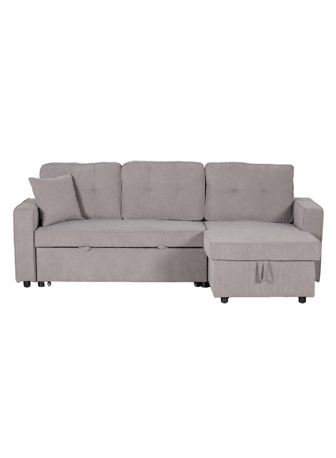 Royaloak Ranger Fabric Sofa Bed with Storage 2 In 1 Convertible Design Upholstered Finish Lounger with Hidden Storage Pocket Springs for Comfort Square Armrest Modern Sofa Bed for Living Room and Compact Spaces - Image 3