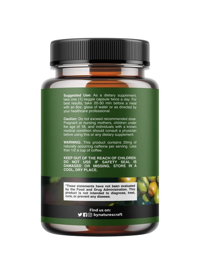 Pure Green Coffee Bean Extract Super Energizing Green Coffee Extract With 50% Chlorogenic Acid For Antioxidant Heart Health Mental Focus And Size Reduction Natural Energy Supplement For Adults