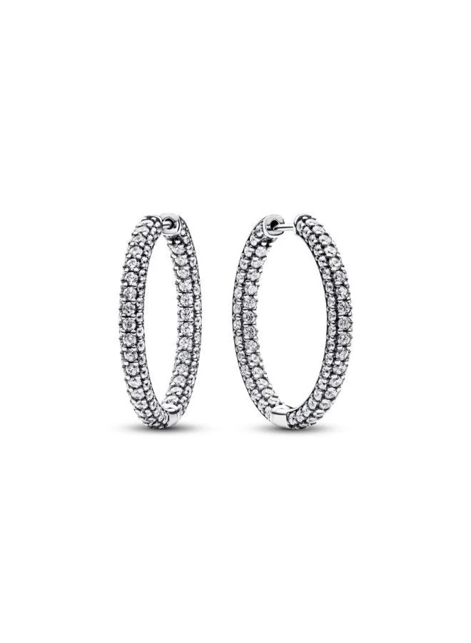 باندورا Pandora Timeless Pavé Single-row Hoop Earrings