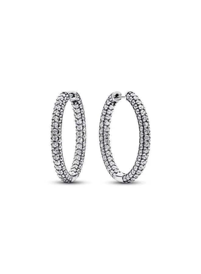 Pandora Timeless Pavé Single-row Hoop Earrings