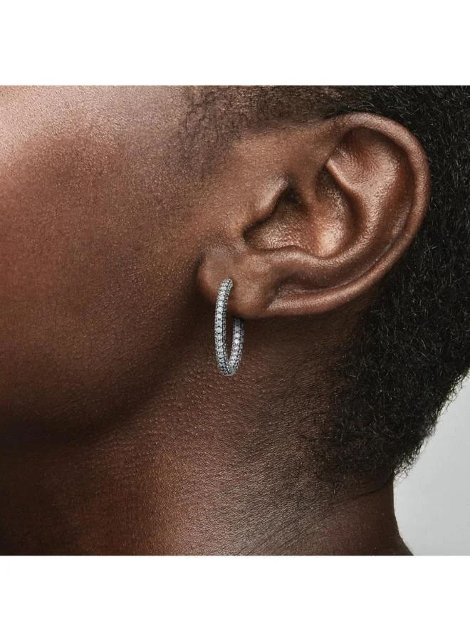 باندورا أقراط باندورا الدائرية المرصعة بالكريستال صف واحد