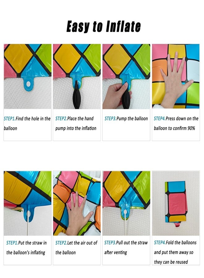 CHANGZHONG 2pcs 4D Extra Large Square Grid Inflatable Aluminum Film Balloons 22 Inch Giant Dice Balloons for Party Casino Theme Game Decoration Indoor Outdoor Wide Game Lawn Game - Image 3