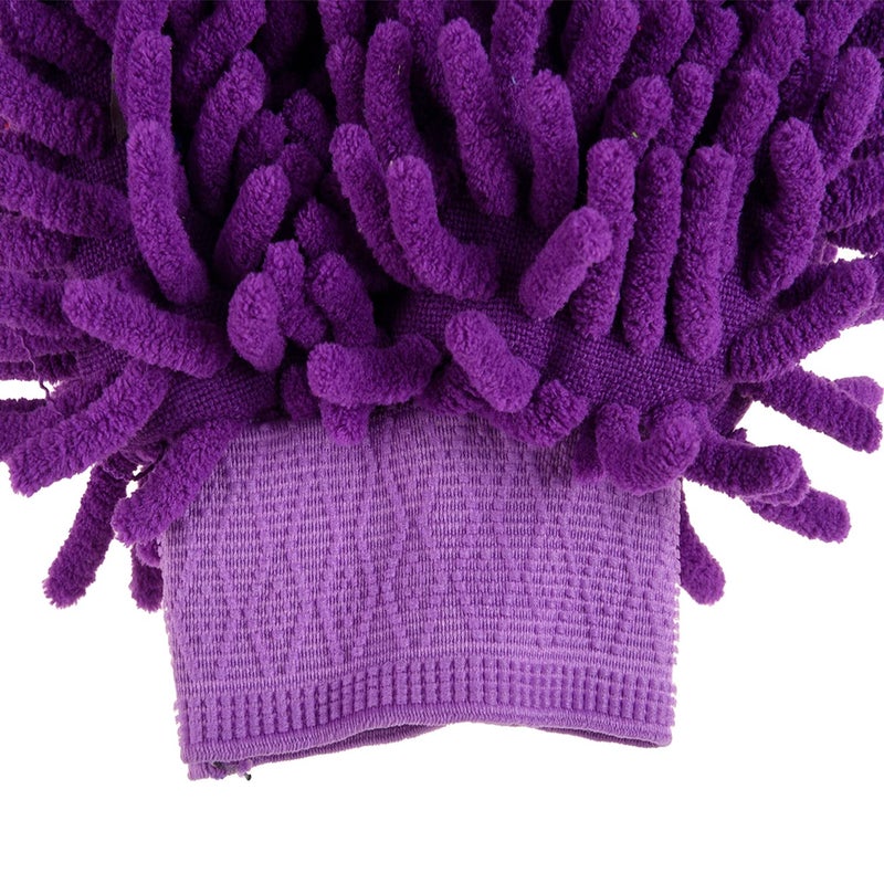 Kuber Industries Kuber Industries Chenille Mitts|Microfiber Cleaning Gloves|Inside Waterproof Cloth Gloves|100 Gram Weighted Hand Duster|Chenille Gloves For Car|Glass|Pack of 2 (Purple & Red)  - Image 4