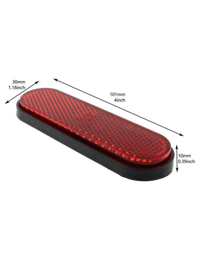 LUORNG - 2Pcs Double Sided Adhesive Bicycle Pedal Reflector 101X30Mm Red Elliptic Type Night Safety Warning Pedal Reflective Sheet - Image 1
