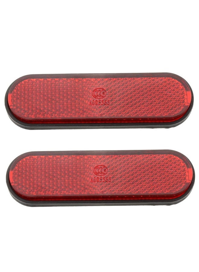 LUORNG - 2Pcs Double Sided Adhesive Bicycle Pedal Reflector 101X30Mm Red Elliptic Type Night Safety Warning Pedal Reflective Sheet - Image 1