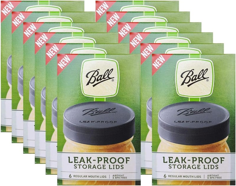 Ball Mason Jar Leak-Proof Lids, Regular Mouth, 6 CT (Pack of 12) - Image 1