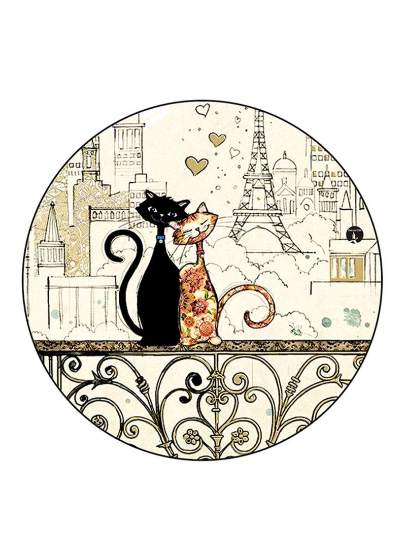 RKN Cats Printed Round Pin Badge Multicolour - Image 1