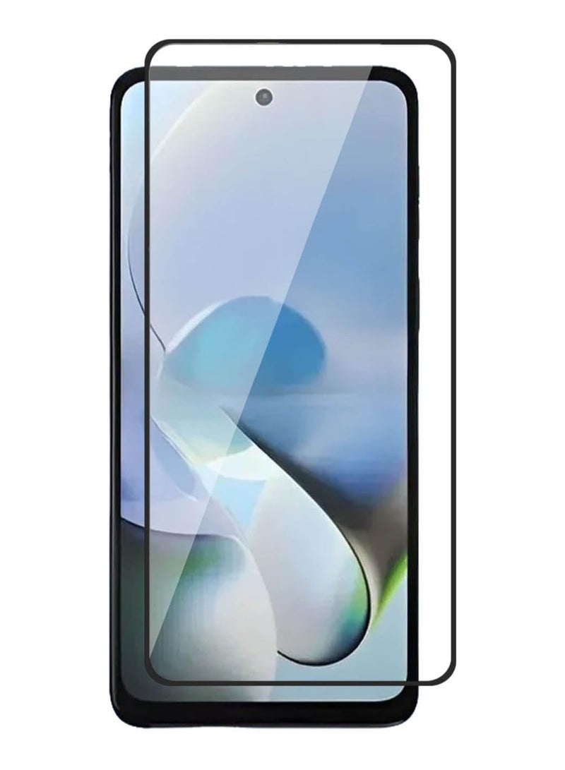 For Motorola Moto G54 Screen Protector, Full Curved Tempered Glass [Full Adhesive][Full Coverage] [Bubble-Free] [Anti Scratch] HD Clear High Responsive for Motorola Moto G54 Black - Image 1