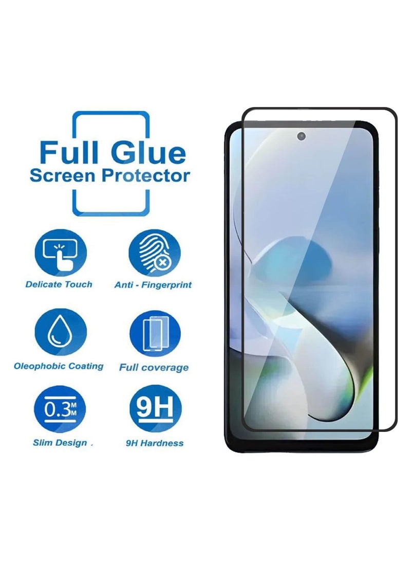 For Motorola Moto G54 Screen Protector, Full Curved Tempered Glass [Full Adhesive][Full Coverage] [Bubble-Free] [Anti Scratch] HD Clear High Responsive for Motorola Moto G54 Black - Image 2