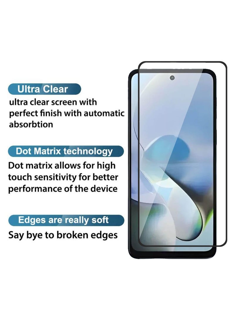 For Motorola Moto G54 Screen Protector, Full Curved Tempered Glass [Full Adhesive][Full Coverage] [Bubble-Free] [Anti Scratch] HD Clear High Responsive for Motorola Moto G54 Black - Image 3