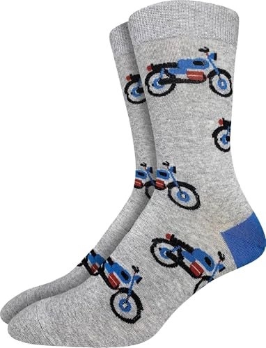 Good Luck Sock Men's Motorcycle Crew Socks,Large (Shoe size 7-12),Grey - Image 4