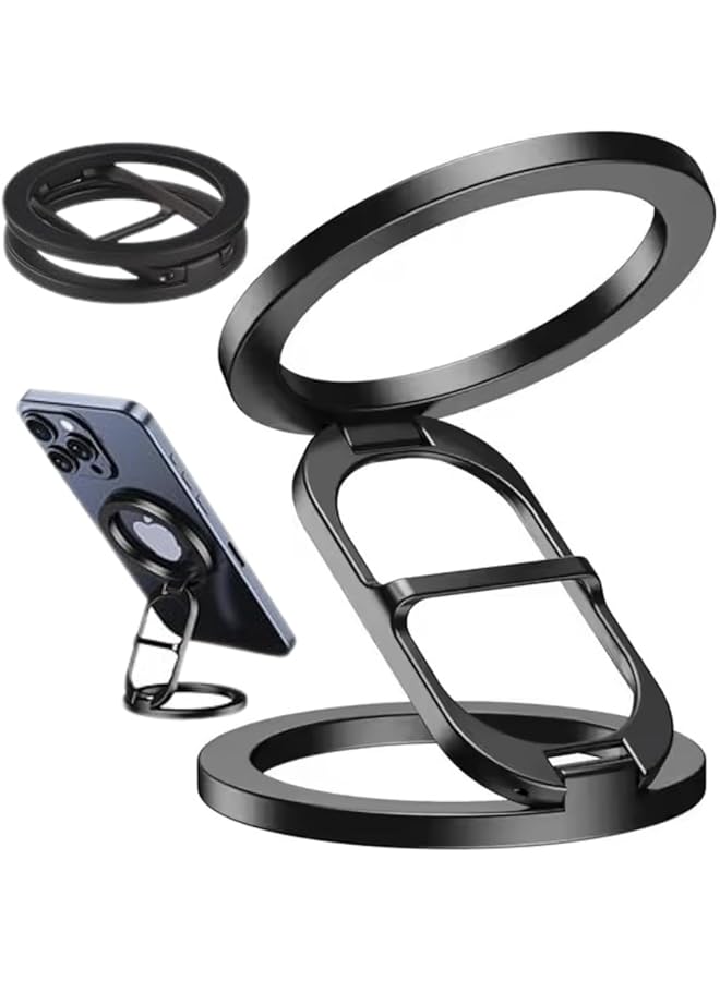 Green Tiger Double Magnetic Ring Holder | MagSafe Compatible Stand for iPhone 12/13/14/15/16 Series | 360° Rotation & Adjustable Angle | Foldable Aluminum Design | Universal for All Smartphones - Image 1