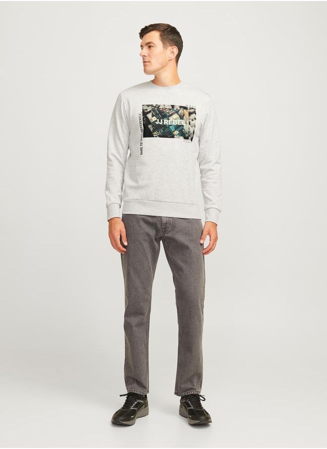 JJ Rebel by Jack & Jones Graphic Print Rib Cuffed Sweatshirt  - Image 5