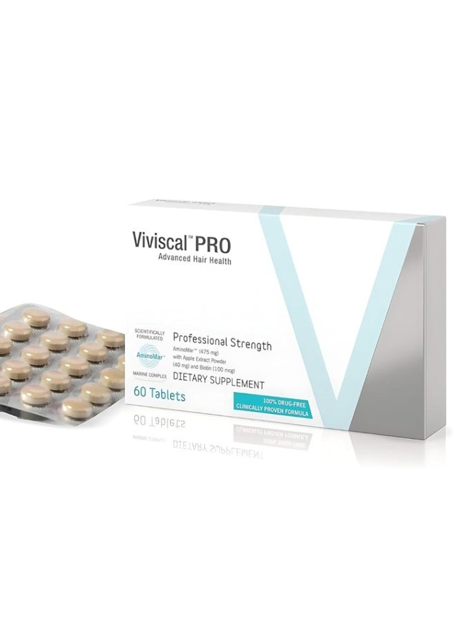 Viviscal PRO Hair Growth Supplement for Men and Women with Iron, Zinc, Vitamin C, Nourish Thinning and Increase Thickness, Multivitamins for Men and Women - 60 Tablets - Image 1