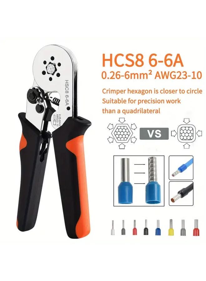 HSC8 6 6A 0 25 6mm² Self Adjustable Ratchet Wire Crimping Tool Kit with Terminals - Image 1