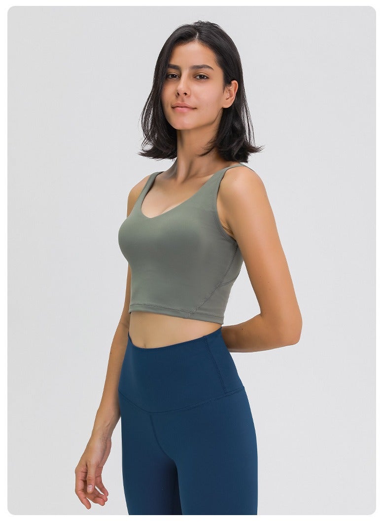 Women's Tank Top Padded Sports Bra Running Workout Yoga Crop Top - Image 3