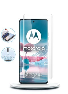 Wtech Motorola Edge 40 Neo 5G 2023 / Motorola Edge 40 5G 2023 Premium Curved Edges UV Full Glue Full Cover Tempered Glass Screen Protector (MSGUCN) - Clear  - Image 3