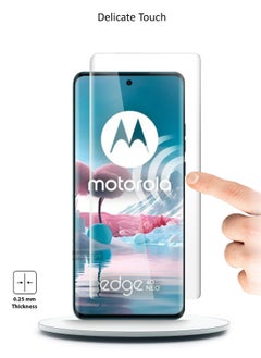 Wtech Motorola Edge 40 Neo 5G 2023 / Motorola Edge 40 5G 2023 Premium Curved Edges UV Full Glue Full Cover Tempered Glass Screen Protector (MSGUCN) - Clear  - Image 4