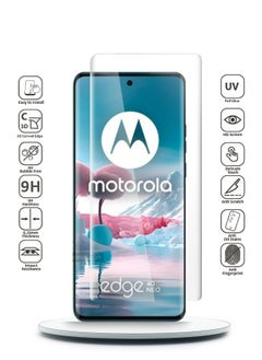 Wtech Motorola Edge 40 Neo 5G 2023 / Motorola Edge 40 5G 2023 Premium Curved Edges UV Full Glue Full Cover Tempered Glass Screen Protector (MSGUCN) - Clear  - Image 2