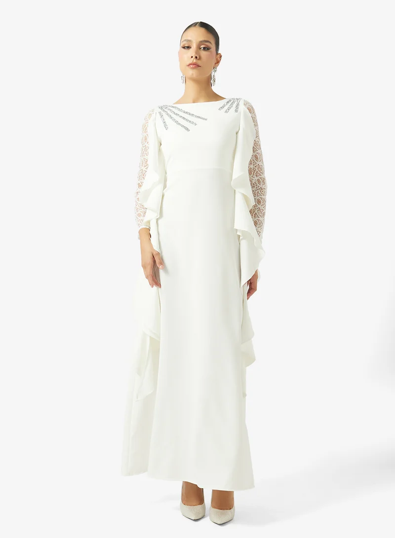 خزانة Dress With Sheer Sleeves