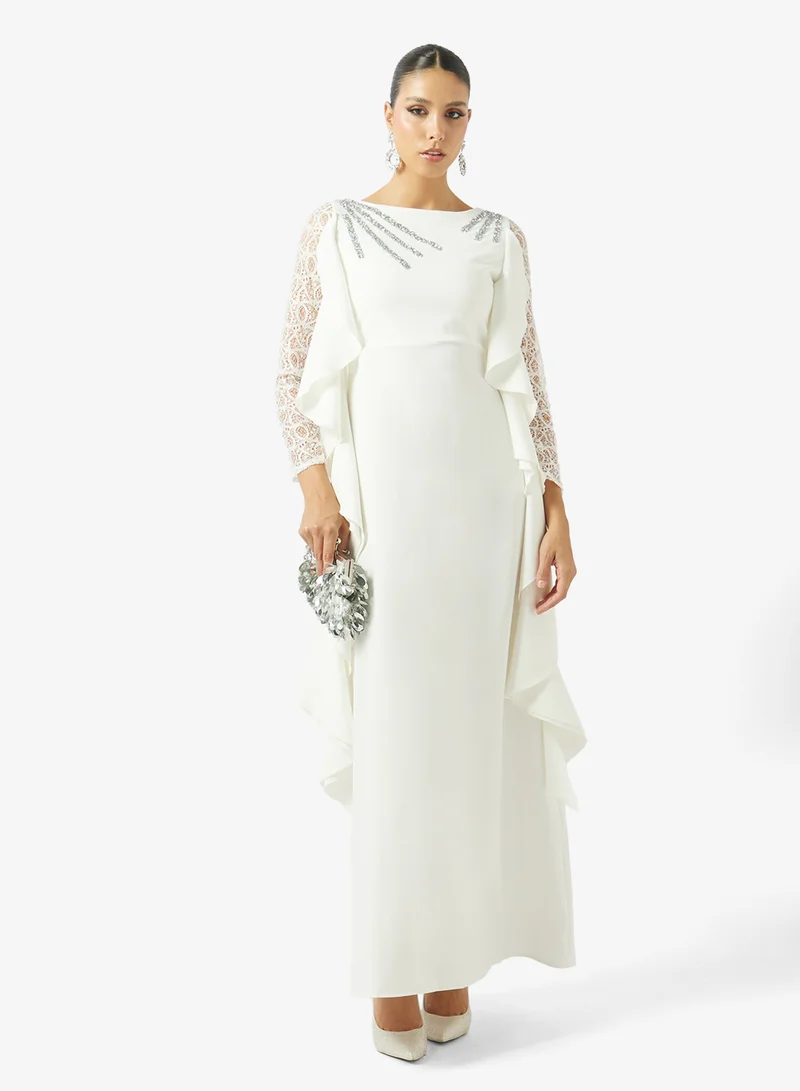 Khizana  Dress With Sheer Sleeves for Women | Best Price UAE