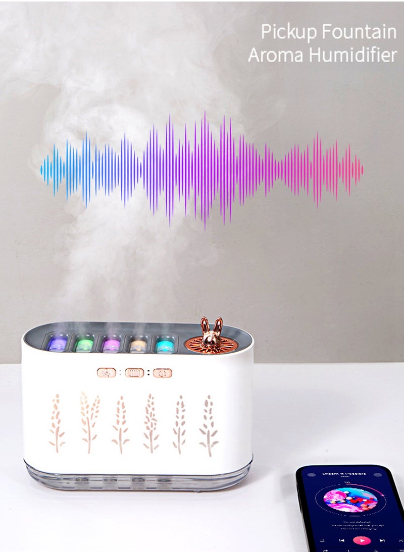 Bukela ​Flame Essential Oil Diffuser, 700ml RGB Color Changing Music Sync Air Diffuser Cool Mist Humidifier Super Quiet Auto Shut Off Diffuser with 2 Mist Modes for Large Room  - Image 3