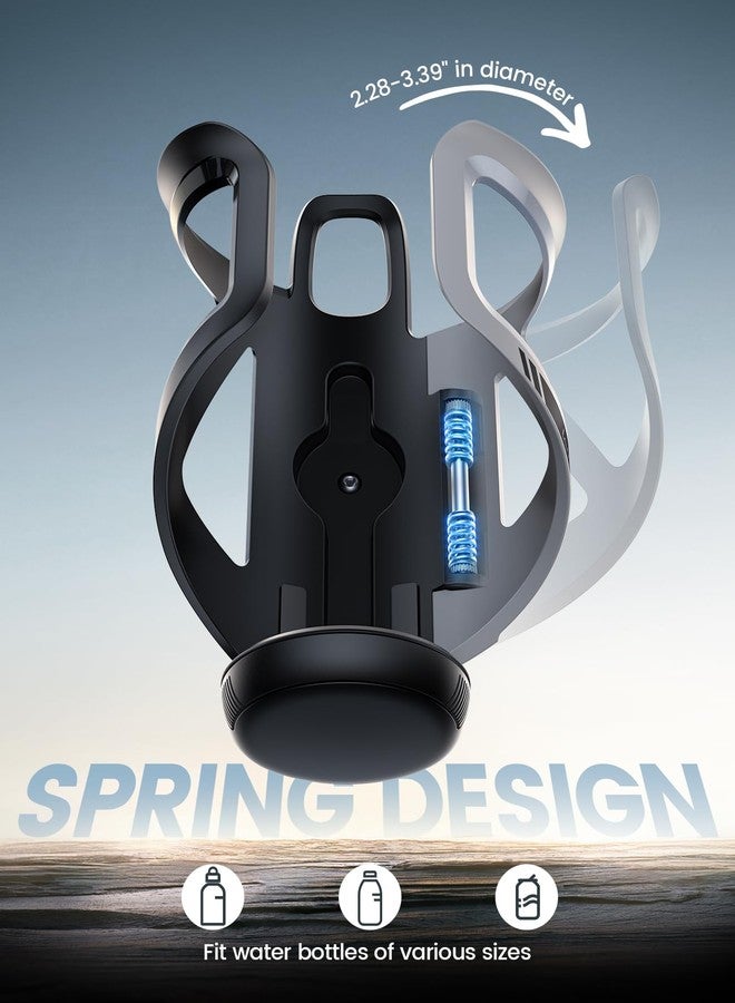 Lamicall Bike Water Bottle Holder - [Tracker Storage] [Adjustable Spring Design] Bike Cup Holder, Bicycle Drink Cage, Cycling Bike Water Bottle Cage with Screws Tool, for 2.28-3.39" Diameter Bottles - Image 2
