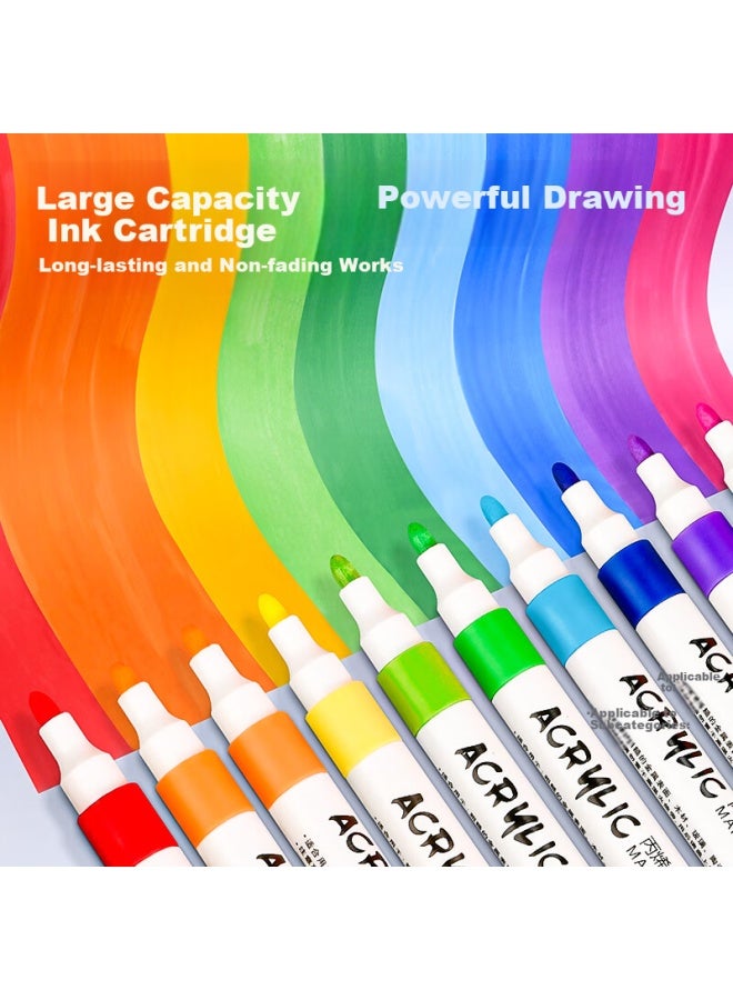 Touchcolor Acrylic Markers, Safe Non-toxic Waterproof Children's Art Drawing Pens, Diy Kindergarten Craft Watercolor Pens, Upgraded Square Handheld Case Set With 24 Colors - Image 3