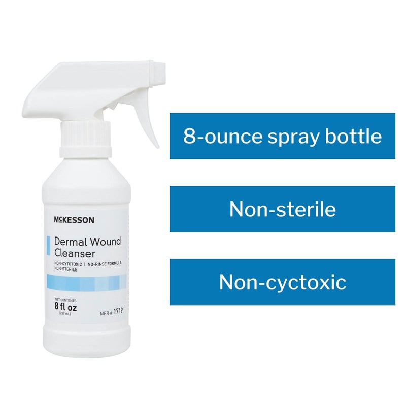 McKesson Dermal Wound Care Cleanser Spray, 8 oz [1 Count] First Aid Wash Solution for Minor Injuries, Cuts, Burns, Scrapes, Sores - Image 3
