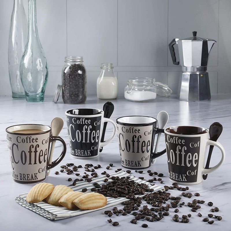 Mr. Coffee Bareggio Mug and Spoon Set, CafÃ© Americano, 8-Piece Mug and Spoon Set (14oz) - Image 5