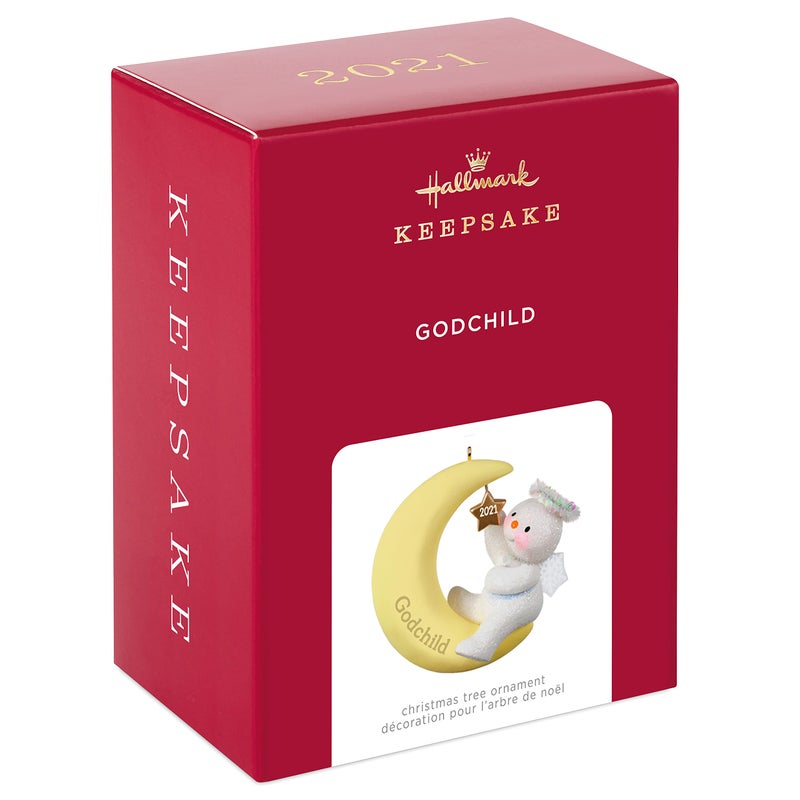 Hallmark Keepsake هولمارك تذكار زخرفة عيد الميلاد سنة مؤرخة 2021 Godchild Snow Angel - Image 3