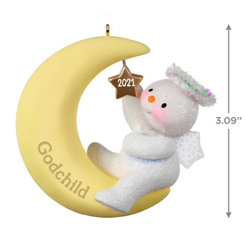 Hallmark Keepsake هولمارك تذكار زخرفة عيد الميلاد سنة مؤرخة 2021 Godchild Snow Angel - Image 5
