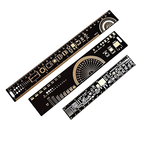 Mayata 3PCS/4PCS 15cm 20cm 25cm 30cm Multifunctional PCB Ruler Measuring Tool Resistor Capacitor Chip IC SMD Diode Transistor Package 180 Degrees (4pcs/lot) - Image 4
