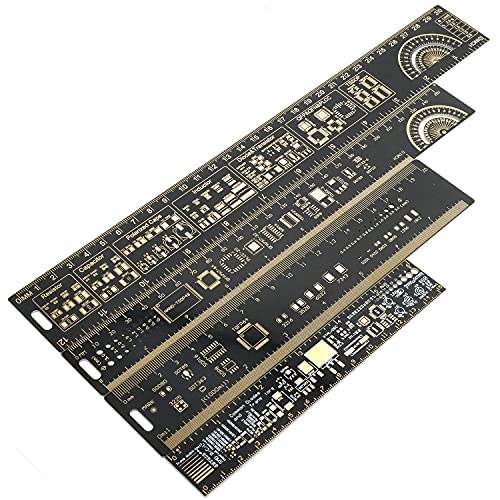 Mayata 3PCS/4PCS 15cm 20cm 25cm 30cm Multifunctional PCB Ruler Measuring Tool Resistor Capacitor Chip IC SMD Diode Transistor Package 180 Degrees (4pcs/lot) - Image 1