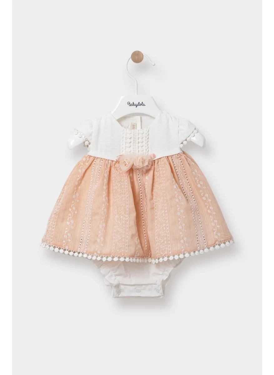 بيبي دولا Lace Eid Baby Kids Gilet Dress Salmon 12751