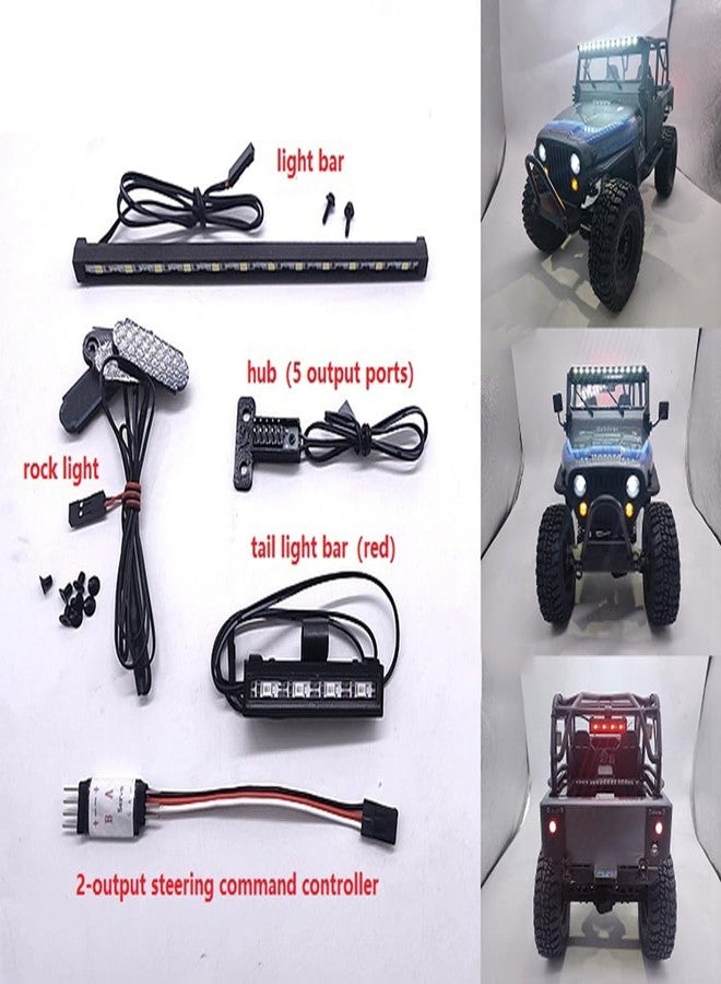 ZLiT for Axial Scx10 Light Bar Kit,RC Car Top Light Headlights Lighting Taillight Kit for Axial 1/10 SCX10 III for Jeep CJ-7 RC Car Vehicle Lighting (1) - Image 2
