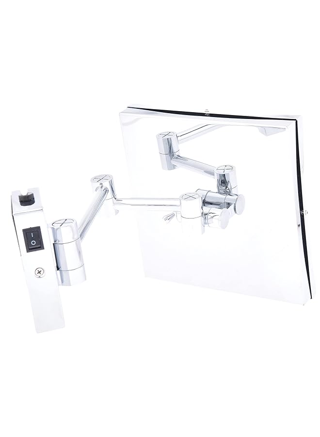 erorex Squared Mirror With Magnifier And Led Lights Silver Nh123 - Image 3