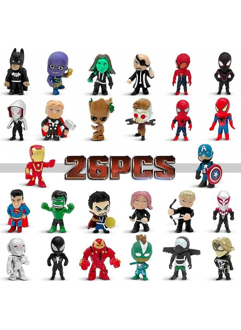 NIBEMINENT - 26 Pieces Of Mini League Iron Spider Man Hulk Toy Model Doll Gashapon Ornaments Toys - Image 1