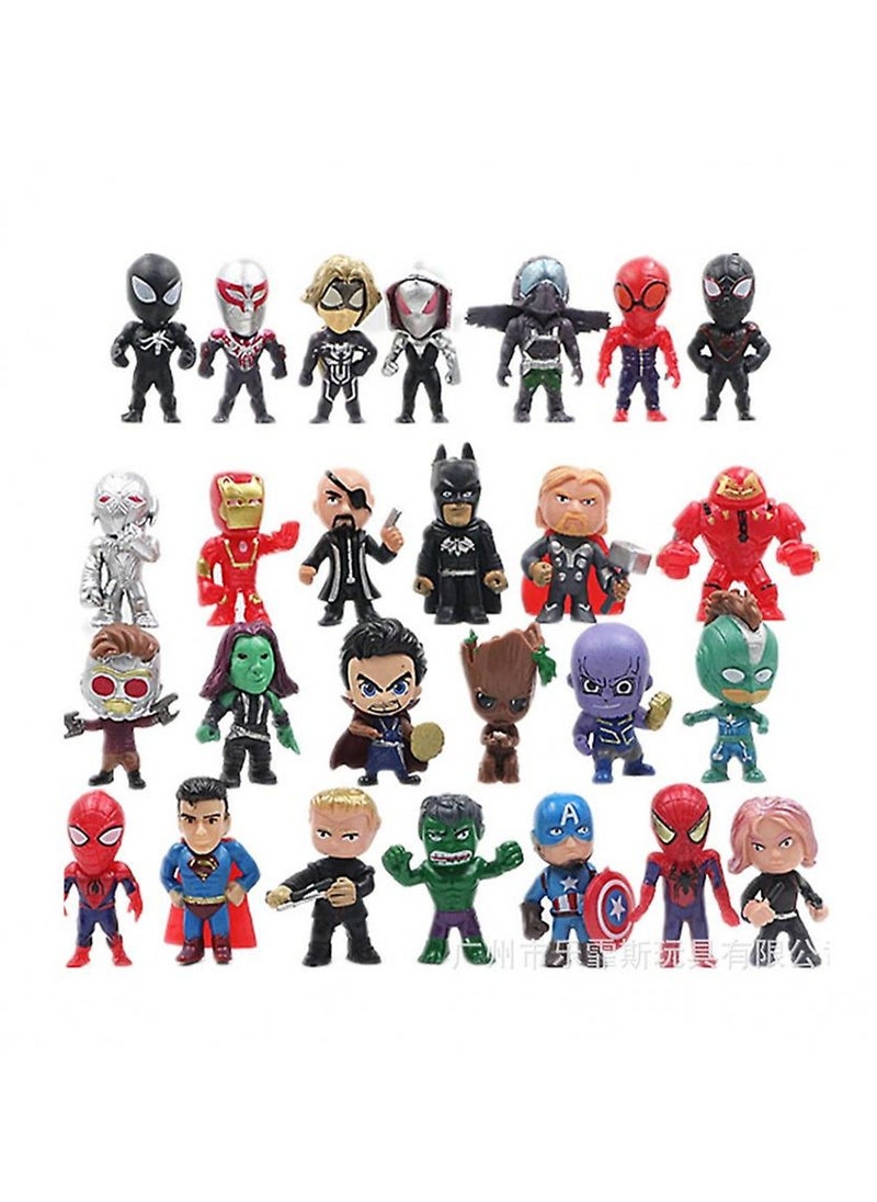 NIBEMINENT - 26 Pieces Of Mini League Iron Spider Man Hulk Toy Model Doll Gashapon Ornaments Toys - Image 1