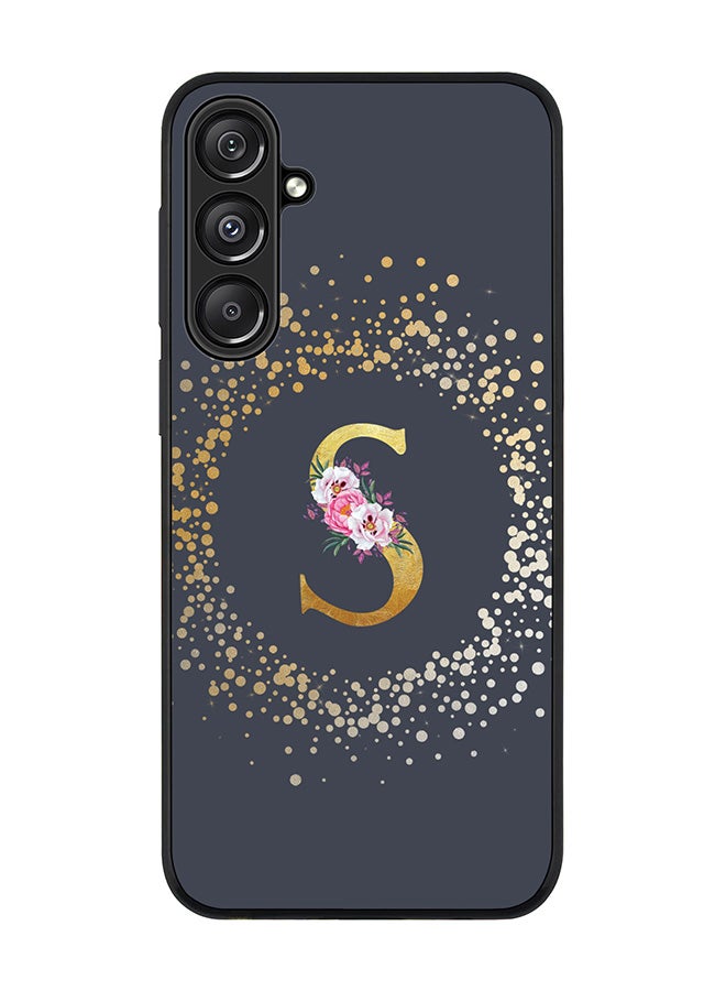 Stylizedd For Samsung Galaxy A16 / A16 5G Case,Slim fit Camera Protection, Shockproof Thin Phone cover - Custom Monogram Floral - S (Grey ) - Image 1