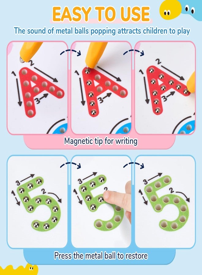 JoyCat Magnetic Letter and Number Tracing Board Set, Double Sided Alphabet & Numbers Board for Toddlers, ABC Uppercase & Lowercase Practice, Math Learning, Preschool Educational Gift Toys for Kids - Image 3