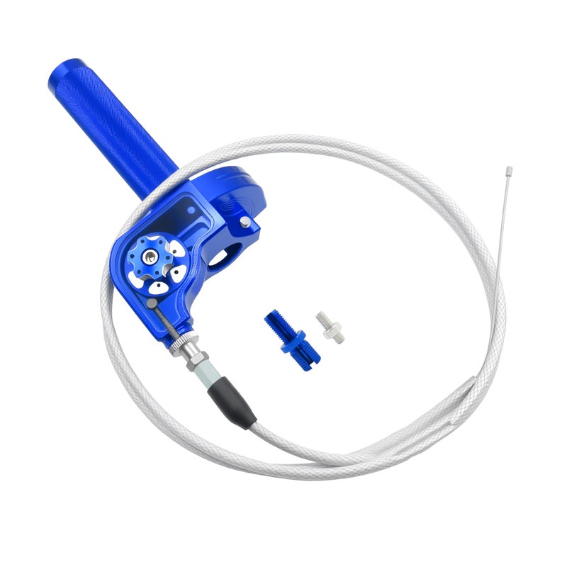 JXPANG Motorcycle Throttle Grip 7/8" 22mm CNC Aluminum Quick Twister with Throttle Cable for KLX CR CRF EXC XR CRF50 CRF230 50 70 110 125 230 250 Dirt Pit Bike Motocross Motorbike Quad ATV (Blue) - Image 1