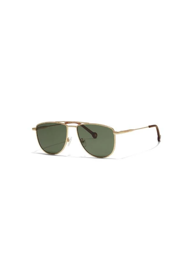 30Sundays Rova,Men Sunglasses, Aviator Sunglasses, UV Protection: UV400 (Gold,Green)