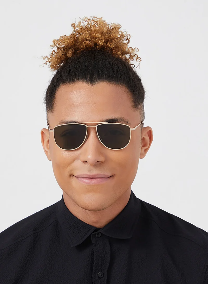 30Sundays Rova,Men Sunglasses, Aviator Sunglasses, UV Protection: UV400 (Gold,Green)